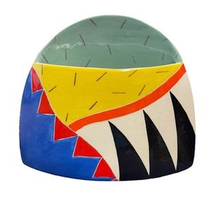 Vintage Signed Susan Eslick Hand-Painted Ceramic Vessel/Planter